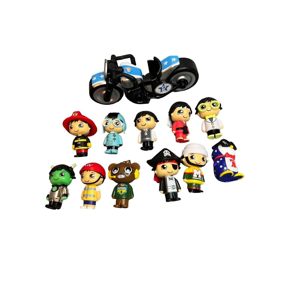Ryans World Action Figures Motorcycle Toys‎ Doll Lot of 12